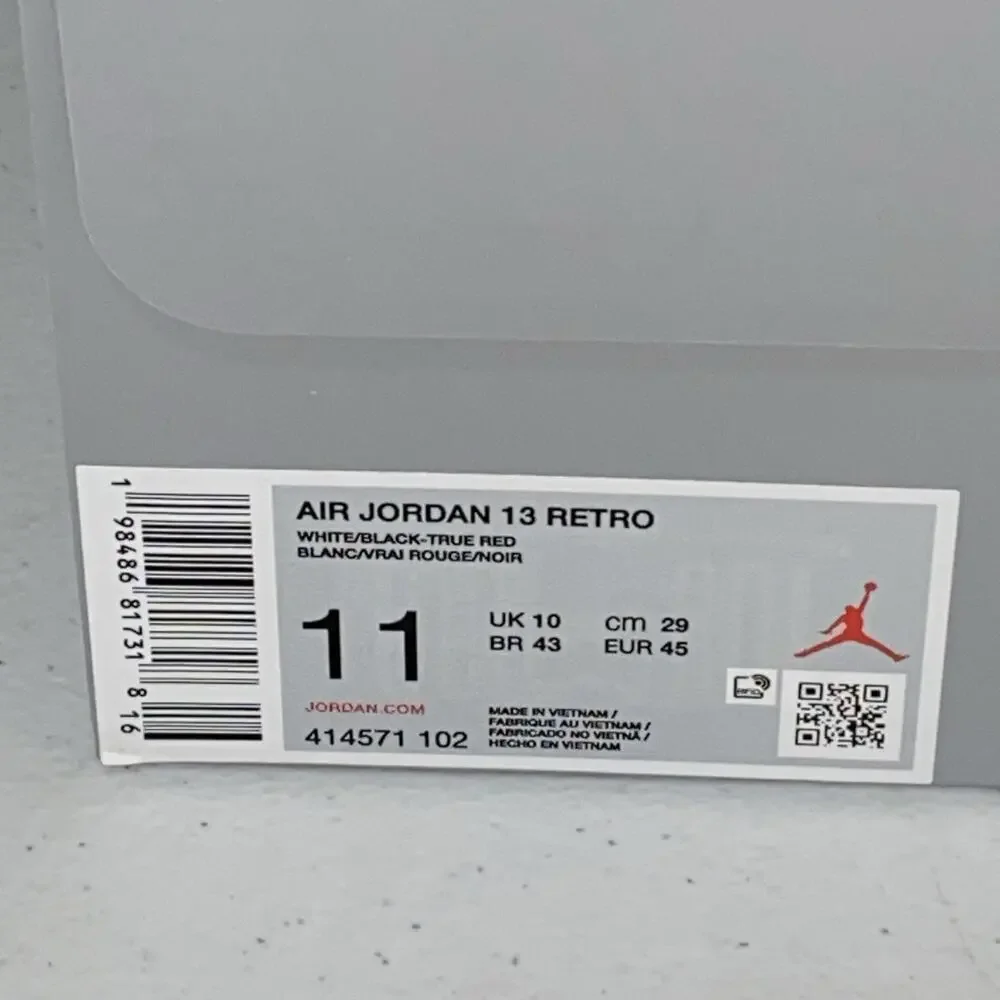 Air Jordan 13 Retro True Red White 2026 414571-102 Sz 11 Mens‎ Chicago Bulls NEW